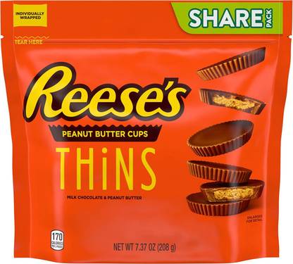 Reese's Thins Milk Chocolate and Peanut Butter Cups (Imported) Bites