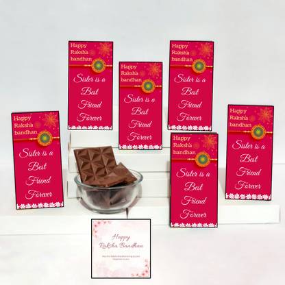 Expelite Rakhi Chocolate Gift for Sister, 35 g Each (PACK OF 6), Rakhi Gift Combo Bars