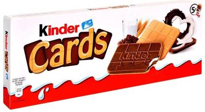 Kinder Cards is Unique Biscuit With Surprisingly Creamy Milk Chocolate & Cocoa Filling Bites
