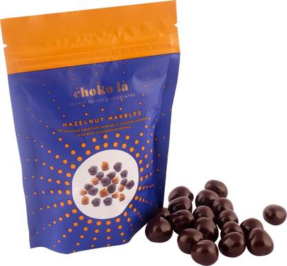 Choko La Marbles Chocolate Hazelnut Chocolate Vegan Chocolate Dark Chocolate Coated Hazelnut Pouch Brittles