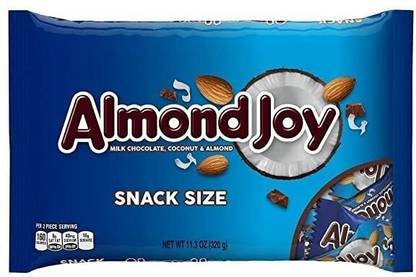 HERSHEY'S Almond Joy Coconut & Almond Chocolate Snack Size Each Individually Wrapped (USA) Bars