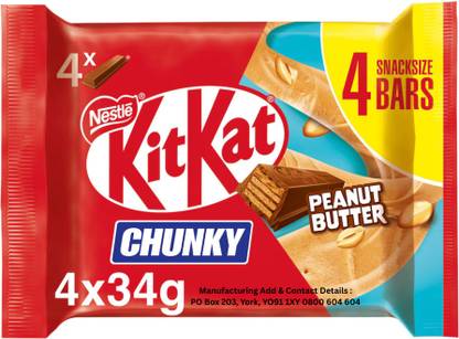 NESTLE Kitkat Chunky Peanut Butter Chocolate Luxury in Every Piece (IMPORTED FROM UK) Bars