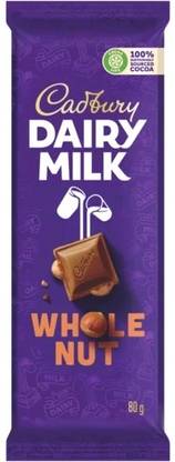 Cadbury Dairy Milk Whole Nut Milk Chocolate Is Made From Cocoa Beans & Hazelnut Bars