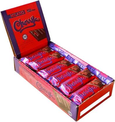 Milano Centre Filled Compound Milk CHocolate With Cherry Jam Bars
