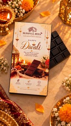 BLISSFULL BITES Diwali Chocolate Gift Bar | Festive Chocolate for Family & Friends Bar Gift Pack