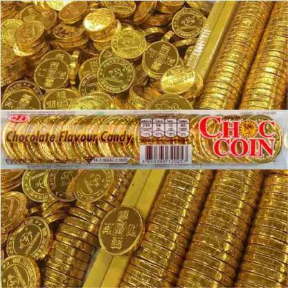 Choc Coin Chocolate Flavor Gold Coin Candy (IMPORTED FROM THAILAND) Truffles