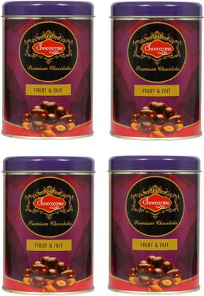 Skylofts 400 gms Chocolate Coated Almonds Fruit N Nut Tin Packs Chocolate Covered Nuts Bites