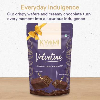 Kyomi Velvetine White Chocolate & White chocolate Coated Crunchy Wafers (320g Total) Bars