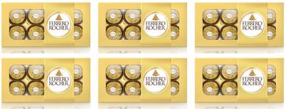 FERRERO ROCHER Multi Layered Chocolate,8 Pieces x pack of 6 Truffles