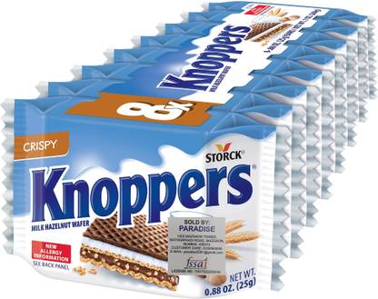 storck Knoppers Creme Milk Chocolate Coated With Crisp Creme Wafer Individually Wrapped Bars