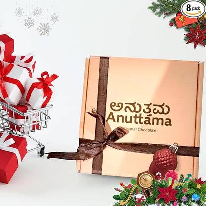 anuttama Assorted Chocolate Gift Hamper | Combo of Mini Chocolate & Chocolate Coated Nuts Bars
