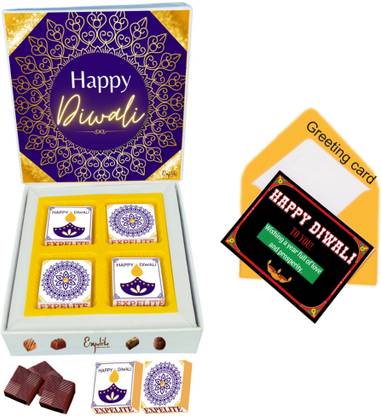 Expelite Send Diwali Chocolates Online - 4 Pices Diwali Chocolate gift Box Bars