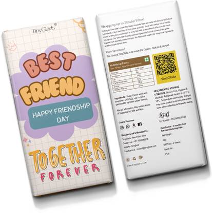 TinyGlads Gourmet Chocolate Bar | Celebrate Friendship with Sweet Moments | 80 grams Bars
