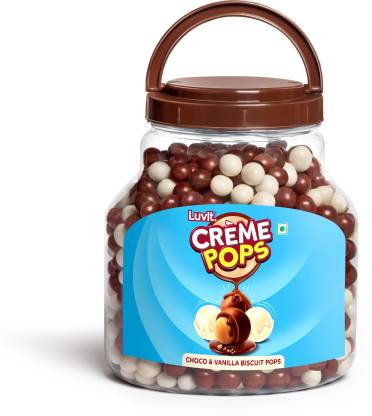 LuvIt Crème Pops | Choco & Vanilla Coated Pops With Crunchy Biscuit Centre | Crackles