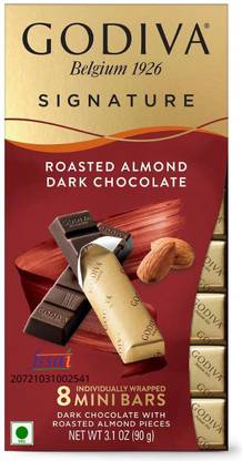 Godiva Belgium 1926 Signature Roasted Almond Dark Chocolate (IMPORTED FROM BELGIUM) Bars