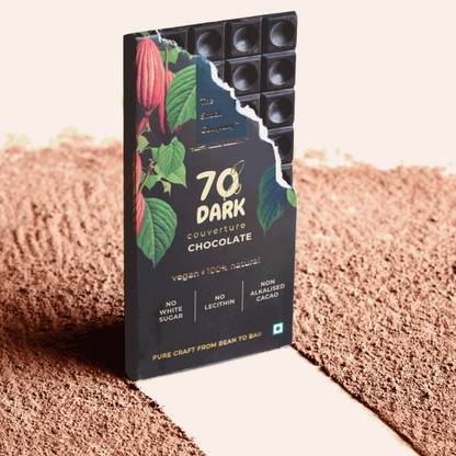 The Snack Company 70% Dark Chocolate 60g | Couverture Chocolate | No Palm Oil | No refined Sugars Bars