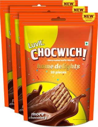 LuvIt Chocwich Home Delights Wafer Chocolates | Crunchy & Delicious | Homepack | Bars