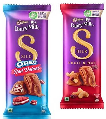 Cadbury Dairy Milk Silk Oreo Red Velvet Chocolate & Dairy Milk Silk Fruit and Nut Bars