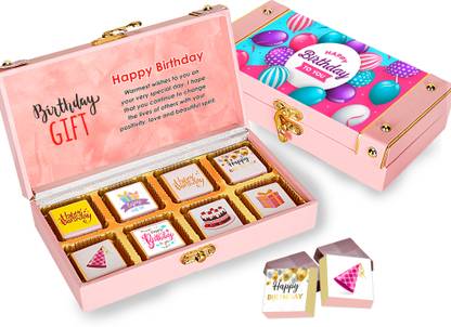 Chocoloony 8 pcs Chocolate Wooden Chocolate Gift Box With for Kids,Sister,Brother Caramels