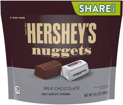 Decadent Foods Hershey's Nugget Milk Chocolate | Smooth, Creamy Texture Bars