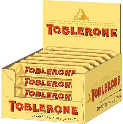 Toblerone Swiss Milk Chocolate With Honey and Almond Nougat Bars