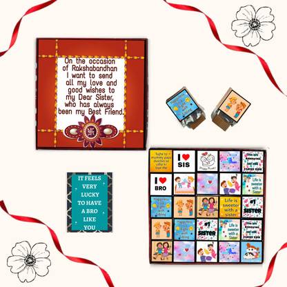 Expelite Rakhi with chocolates-Assorted 25 chocolate gift box Bars