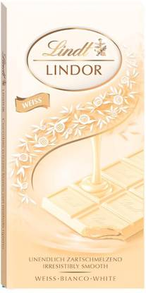 LINDT Lindor White Chocolate Bar | Irresistibly Smooth Filling Bars
