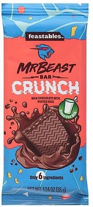 Mr Beast Crunch Milk Chocolate With Puffed Rice Bars