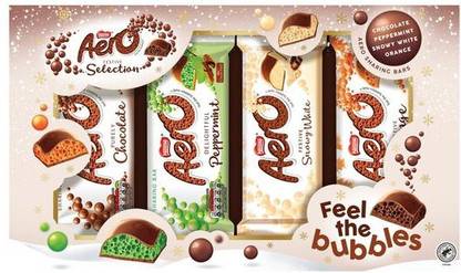 NESTLE Aero Festive Selection Feel The Bubbles Chocolate, Peppermint, Snow White,Orange Bars