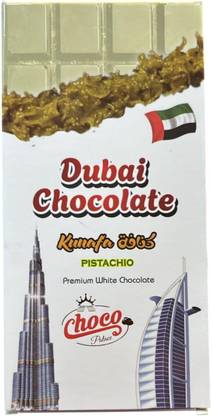 kunafa Dubai Chocolate, Pistachio | Premium White Chocolate Bars