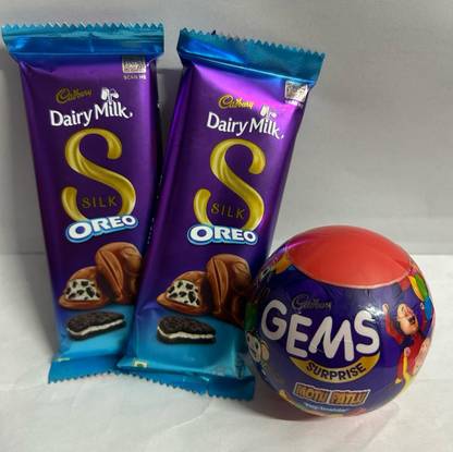 Cadbury Silk oreo combo with gems free Bars