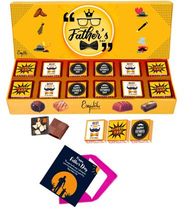 Expelite Fathers day Chocolate gift For dad -12 pieces - Special fathers day gifts Bars