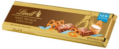 LINDT Swiss Premium Milk Chocolate Coated With Pieces Of Pretzel Bars
