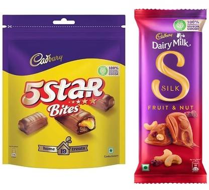 Cadbury 5 Star Chocolate & Silk Fruit and Nut Bars