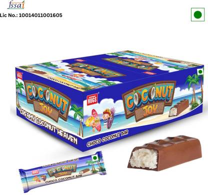 HUGS Carlos Coconut Chocolate Bar | Coconut filled Chocolate (30 pcs in a box) Bars