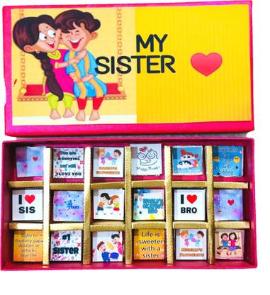 Expelite Rakhi Gifts Online-My sister-Assorted 18 chocolate gift box Bars