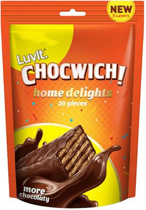 LuvIt Chocwich Home Delights Wafer Chocolates | Crunchy & Delicious | Homepack | Bars