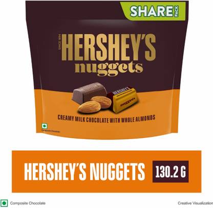 HERSHEY'S Nuggets Creamy Milk Chocolate with Whole Almonds Bites