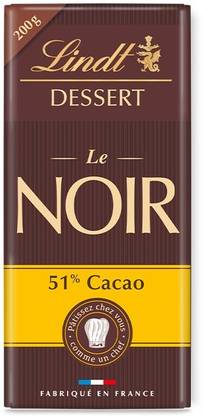 LINDT Dark Dessert Bar 51% Cacao Baking Chocolate For Dessert Bars