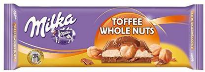 milka Toffee Wholenut 100% Alpine Milk Chocolate Bars