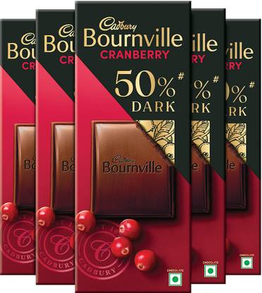 Cadbury Bournville Cranberry 50% Dark Chocolate Bars