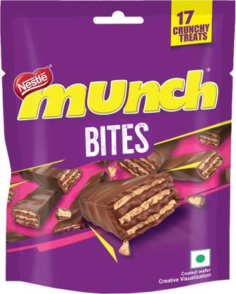NESTLE Munch Choco Coated Crunchy Wafer, Share Bag Bars