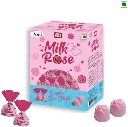 HUGS Milk Rose Chocolate Truffles- Real Rose flavour White Chocolates Truffles