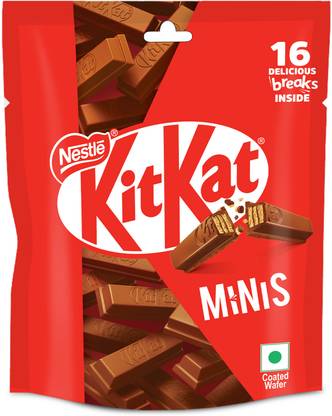 NESTLE KitKat Minis, Choco Coated Wafer Bar, Share Bag, Miniature Bars