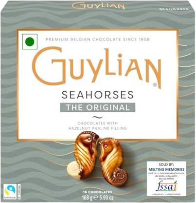 Guylian Seahorses The Original, Premium Belgian Chocolate with Hazelnut Praline Filling Bites