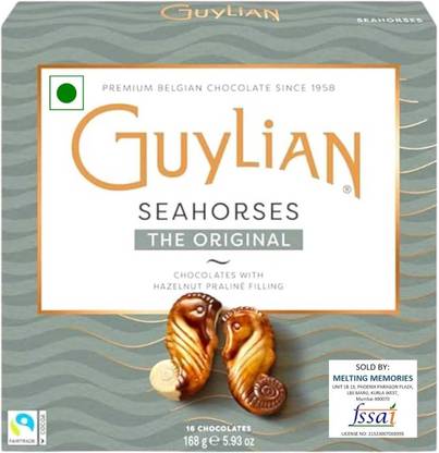 Guylian Seahorses The Original, Premium Belgian Chocolate with Hazelnut Praline Filling Bites