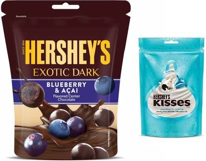 HERSHEY'S Exotic Dark Blueberry Acai & Kisses CNC Bars