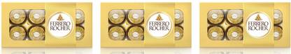 FERRERO ROCHER Multi Layered Chocolate,8 Pieces x Pack of 3 Truffles