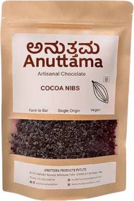 anuttama Cocoa Nibs | Roasted | Unsweetened | Gluten Free | Pure Cacao Bean Bits Bars