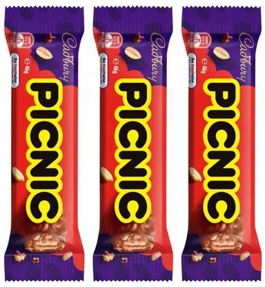 Cadbury Picnic a Hunger Busting Peanuts Wafer Caramel & Rice Crisps Coated In Milk Choco Bars